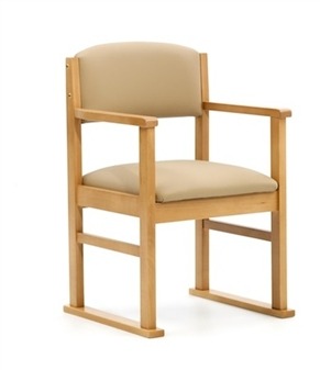 Craftwork-Oakdale Wooden Upholstered Armchair with Skis