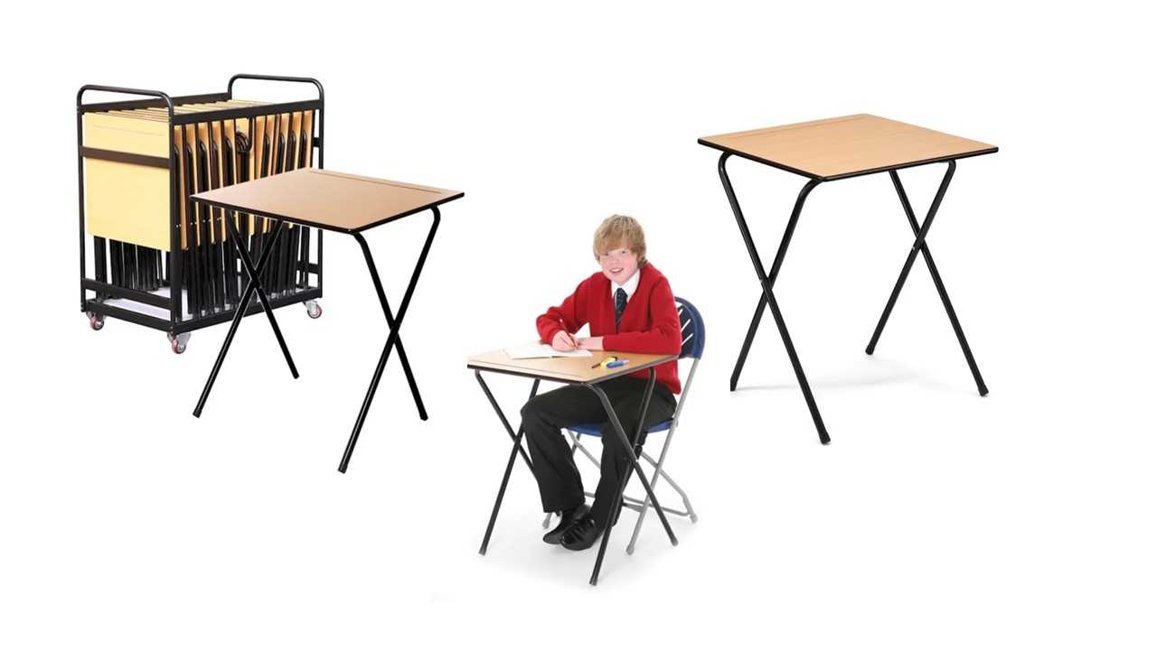 Folding exam desk