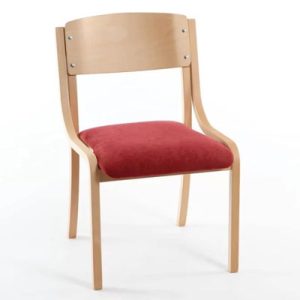 Lightweight Stacking Wooden Upholstered (Seat) Chapel & Church Chair.