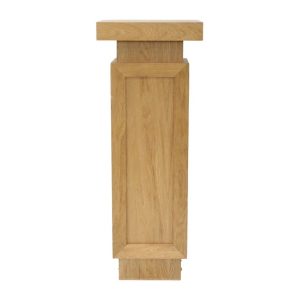 Box Flower Pedestal With Mitred Border -  Oak Veneer Finish - Chapel, Crematorium & Memorial Furniture