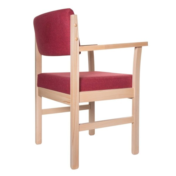 Winscombe Wooden Upholstered Chapel & Church Armchair – Solid Beech, Optional Book Storage and Linking - Image 2