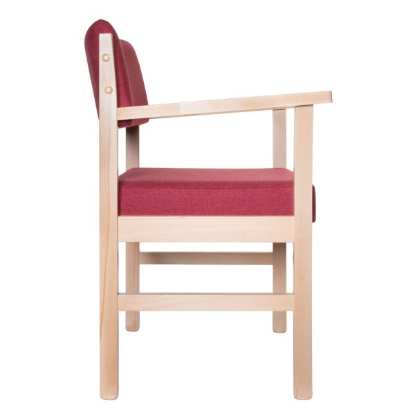 Winscombe Wooden Upholstered Chapel & Church Armchair – Solid Beech, Optional Book Storage and Linking - Image 3