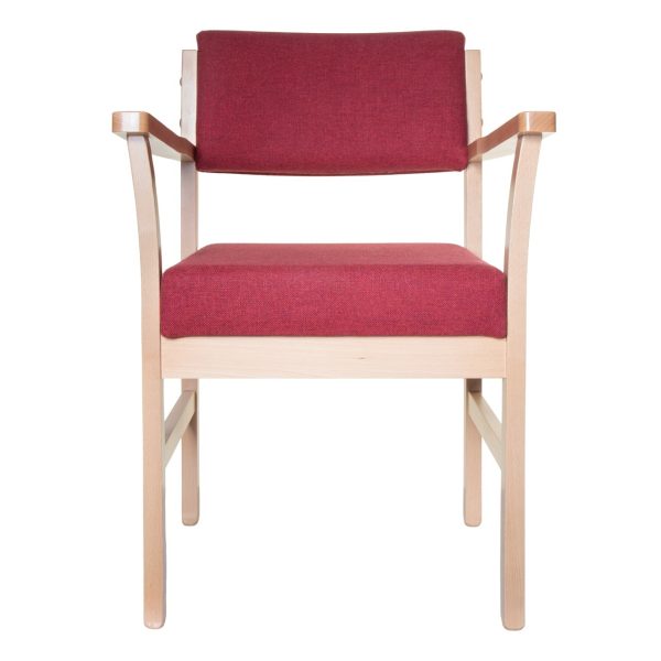 Winscombe Wooden Upholstered Chapel & Church Armchair – Solid Beech, Optional Book Storage and Linking